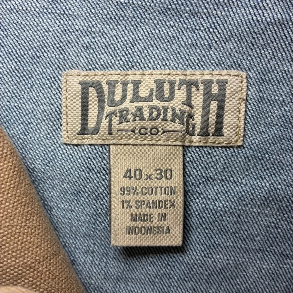 Duluth Trading Co Flex Ballroom Jeans Men 40x30 Blue Relaxed Faded Workwear